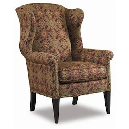 Wing Chair with Nail Head Trim Decoration